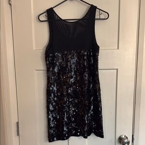 Express Black Sequin Sleeveless Dress